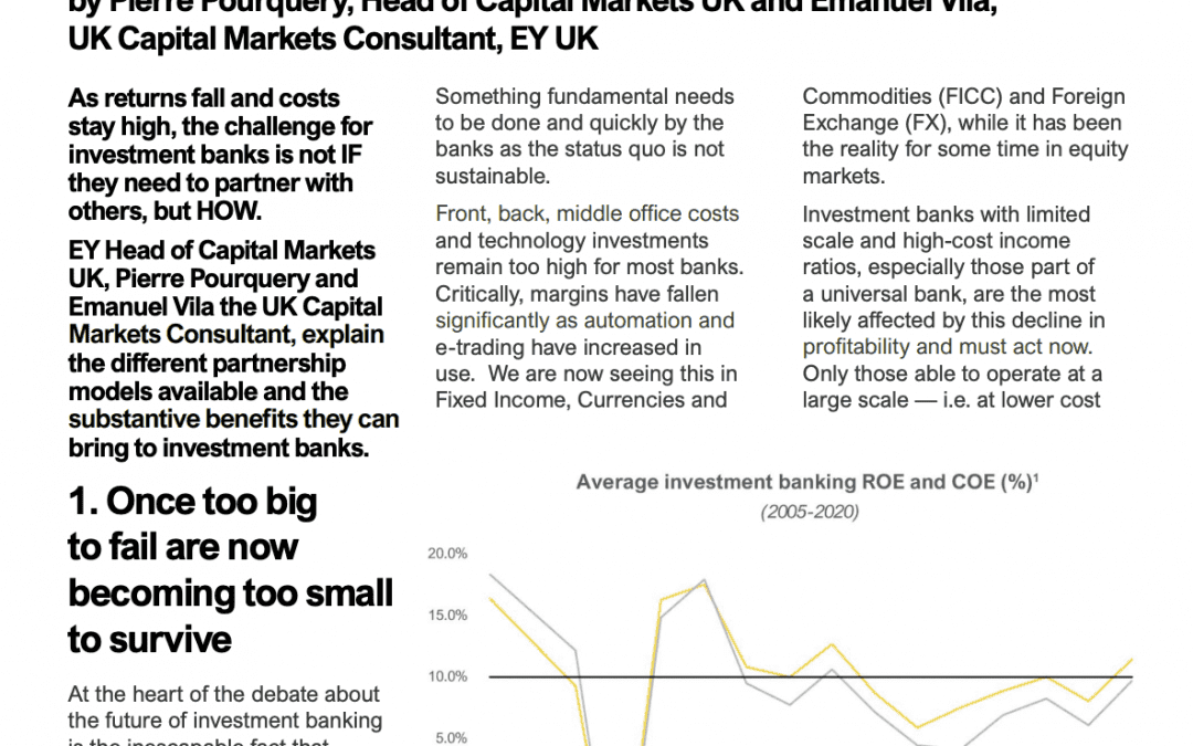 Investment banks need to partner if they want to survive and grow