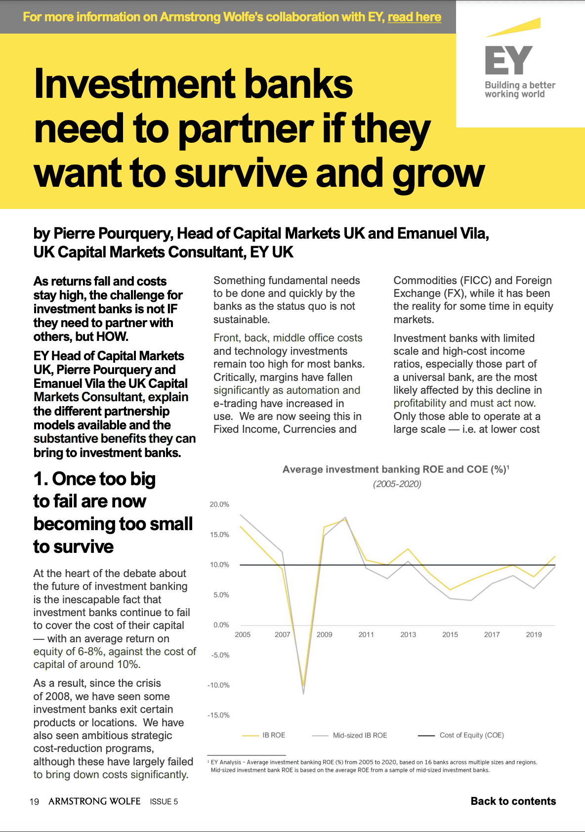 Investment banks need to partner if they want to survive and grow